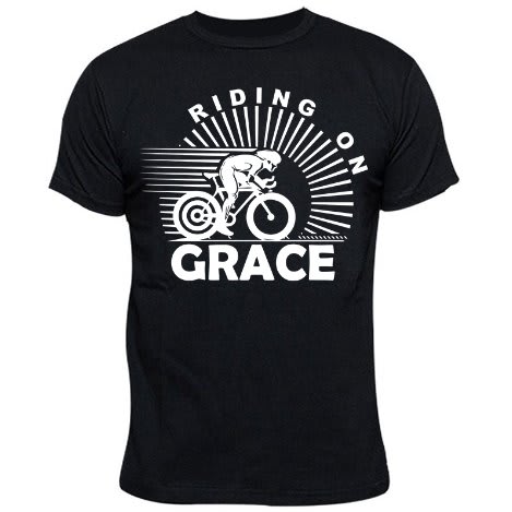 Riding On Grace Print Tshirt - Black