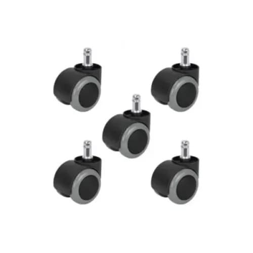 Twin Office Chair Wheel Fixed Type Replacement Caster Roller - 5 Pcs
