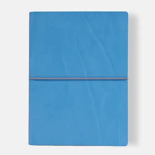 Pu Leather A5 Lined Notebook - Blue