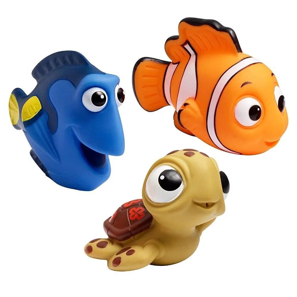 3Pcs Set Finding Nemo Baby Bath Squirt Toys Kids play water soft glue animals nimo clown fish doll Toys