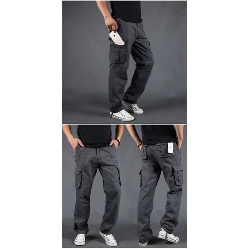 Straight Combat Trouser - Grey