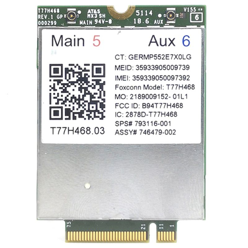 4G Module LT4211 T77H468 GOBI5000 LTE/EV-DO/HSPA+WWAN Card SPS:793116-001 For