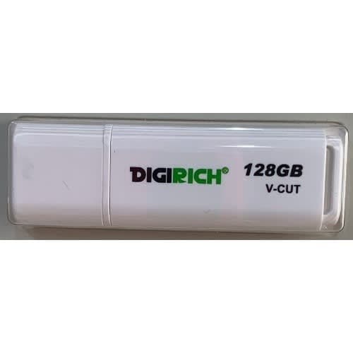 Digirich V-Cut USB Flash Drive - 128GB - White