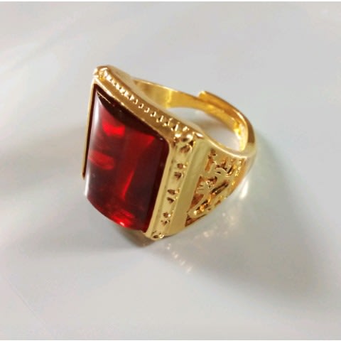 Men Ring - Gold-Red