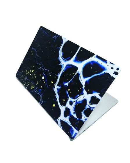 Laptop Skin Cover - Black, Blue And White Marble (Pimp Nation)