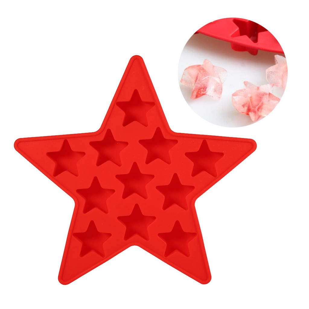 Silicone Fondant Mold Cake Decorating Chocolate Baking Mould Star Red