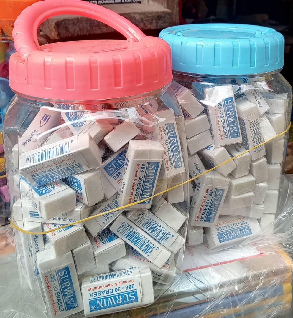 60 X 2 Plastic Container Pencil Erasers, Artists & Students