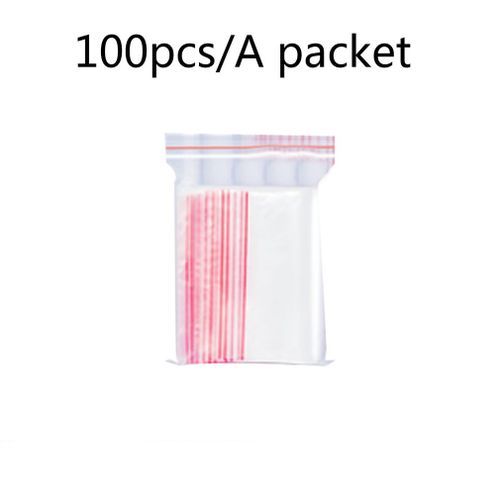 100PCS Durable Use Transparent Zipped Lock Bag