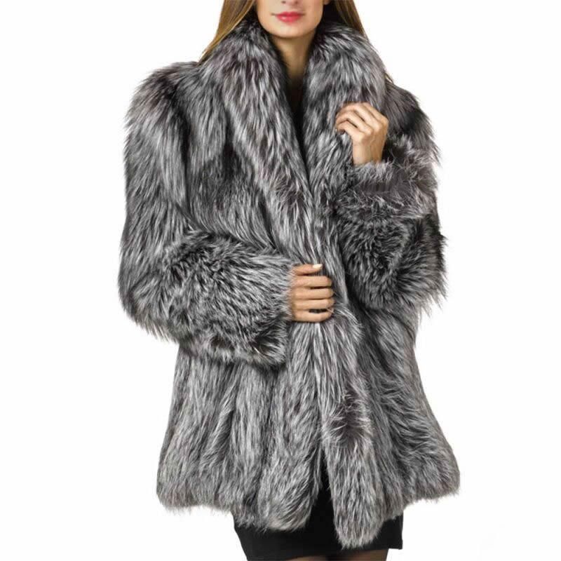 2020 New Fox Fur Coat Women's Mid length Combination Top Fur Women's Mid length Leather Coat