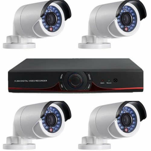 CCTV 4 Channels AHD Outdoor Cameras App View System