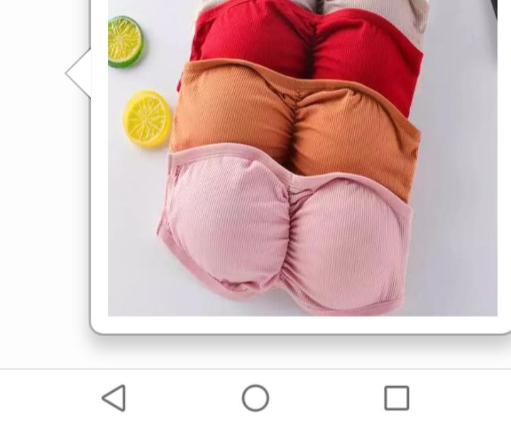 Women Cotton Tube Strapless Bra Top Push Up 3 IN 1