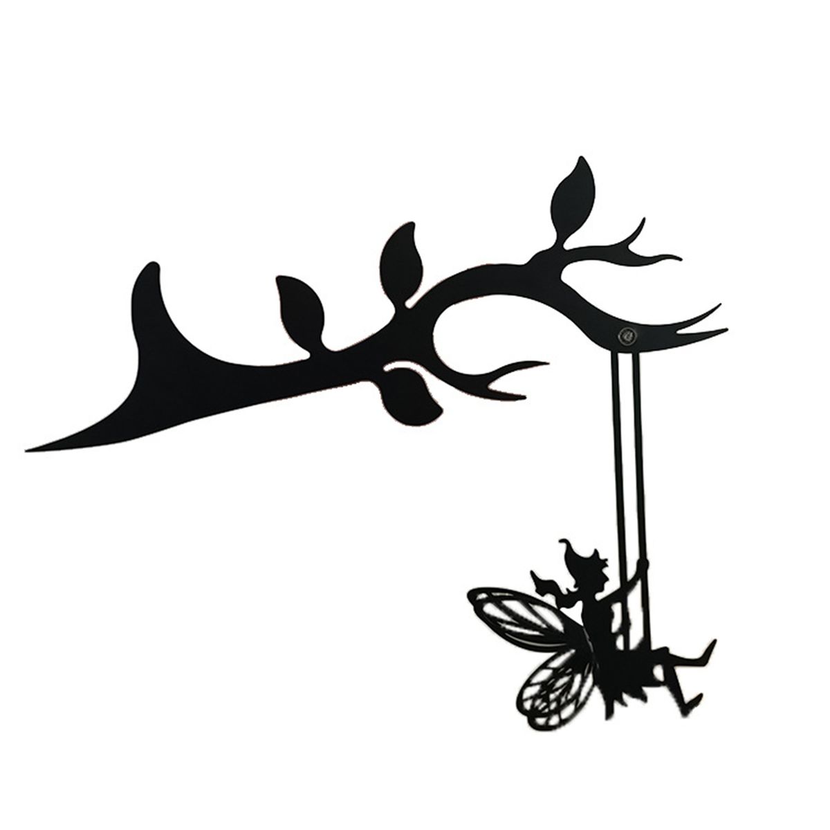 Art Silhouette Swinging On The Branch Metal Silhouette