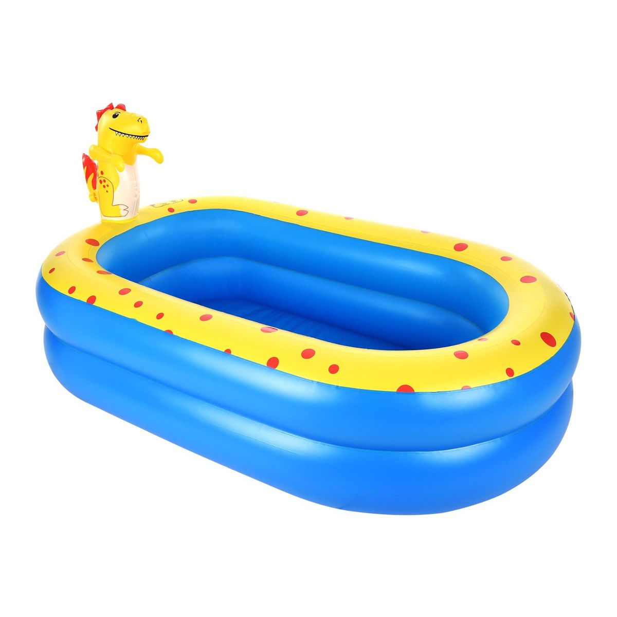 170 * 103 * 90cm/ 67 * 41 * 35in Large Inflatable Swimming Pool for Kids Cute Dinosaur Sprinkler Pool Water Playing Pad Summer Water Toys Kiddie Pool for Outdoor Backyard