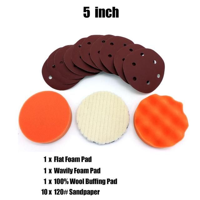 5''/6'' Round Sanding Paper Wavily Foam Wool Buffi