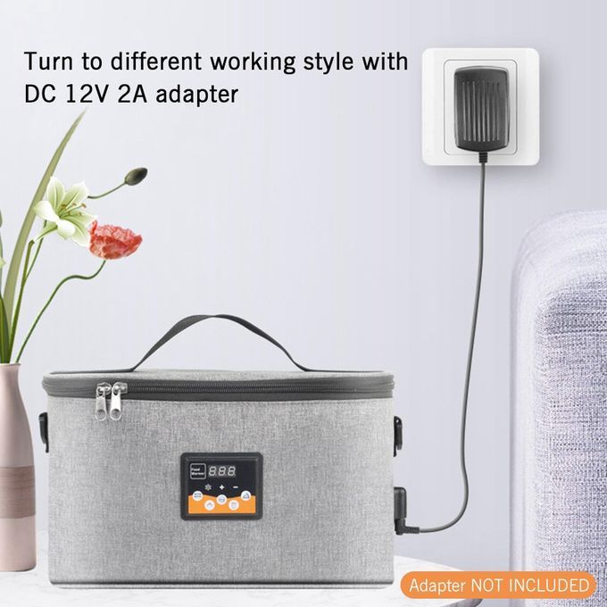 Electric Lunch Box Food Warmer 12V For Car Family Gathering Road Gray