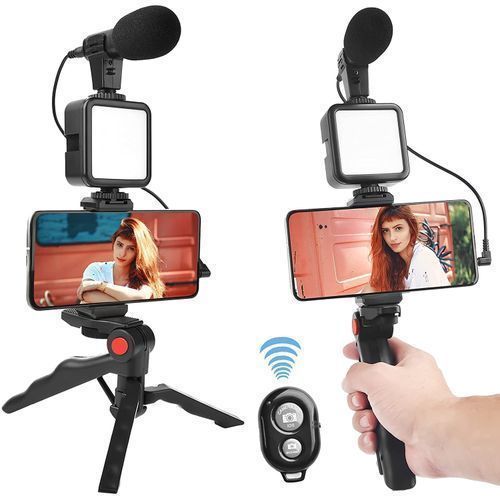 Live Streaming Vlogging Kit LED Video Light Tripod Phone