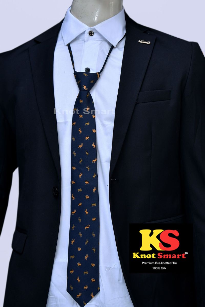 1pcs Premium Pre-Knotted 100% Jacquard Silk Fabric Men Tie