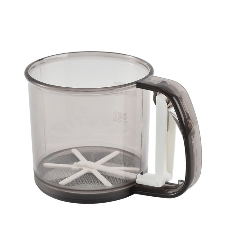 2 PCS Hand-held Flour Sieve Translucent Brown