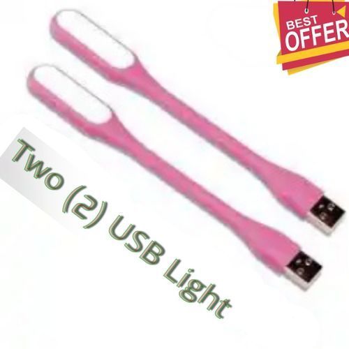 Two Flexible USB Led Lights For Computers Keyboard & Power Bank