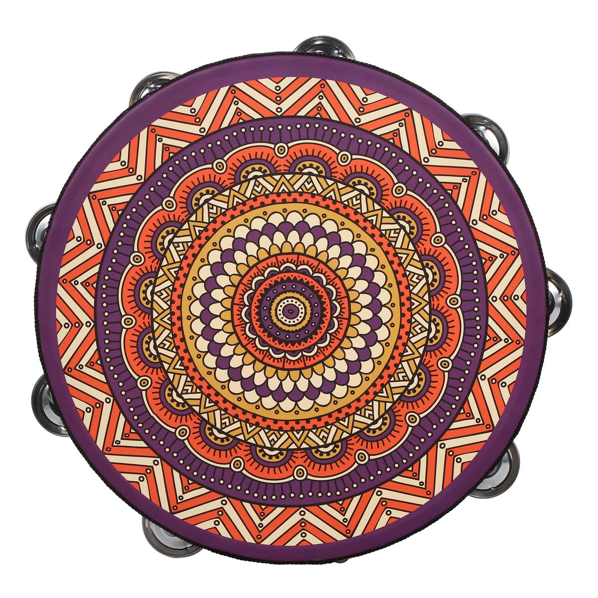 10 Inch Wooden Tambourine Handbell Hand Drum With Double