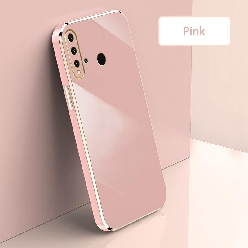 Ultra Thin Plating Phone Case for Huawei Nova 5i P20 Lite 2019 Lens Protection soft Phone Back Cover-Pink