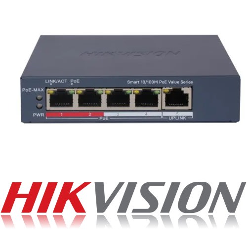 Hikvision Smart 4-Port 100 Mbps POE Switch