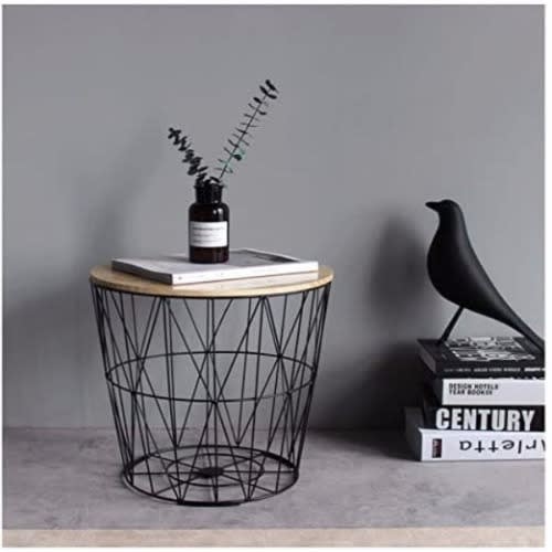 Decorative Side Stool With Cover - Black Base