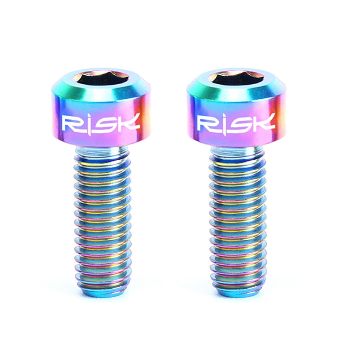 RISK 2PCS M5&times;14mm Titanium Bolts for Bike Thumb Shifter Fixed Screws Ti Conjoined Hexagon Ti Screws Ti Fastener MTB Bicycle Parts