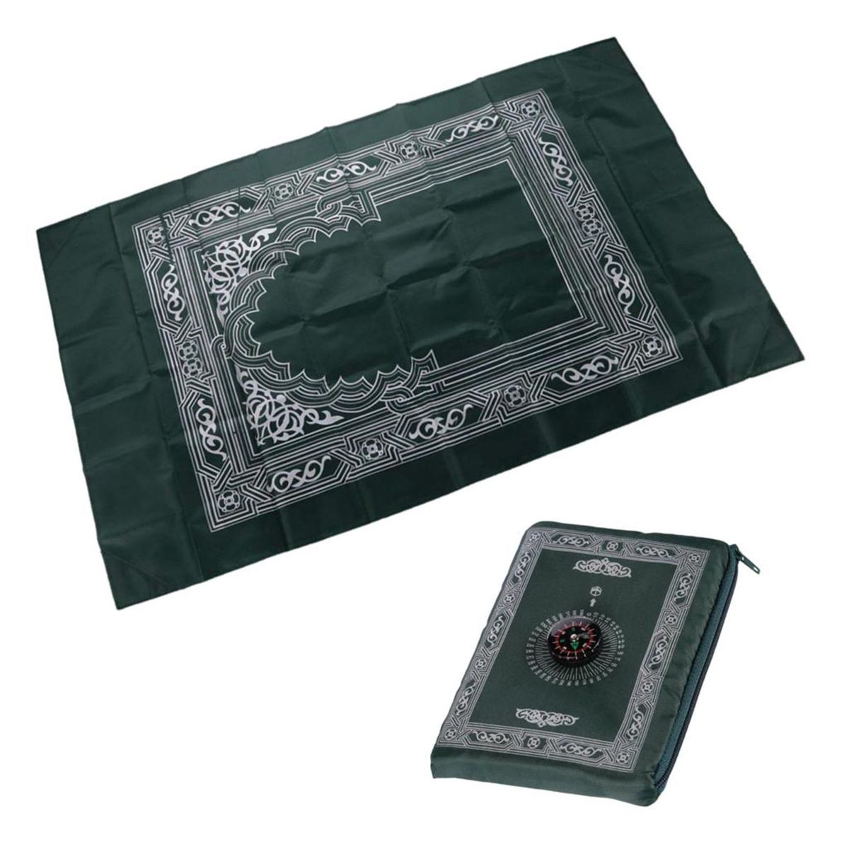 Islamic Muslim Prayer Mat Rug Turkish Thick Waterproof Dark Green