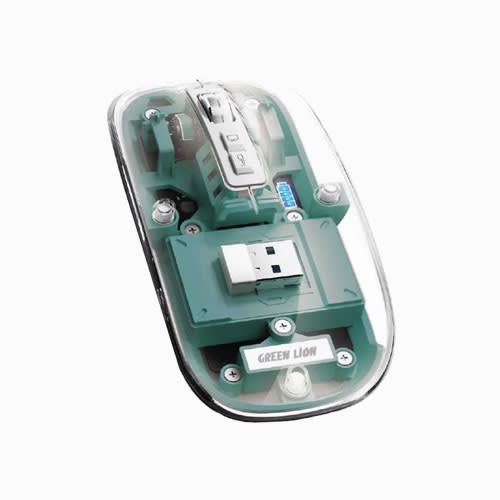 Green Lion Transparent Mouse 2400dpi 400mAh - Green