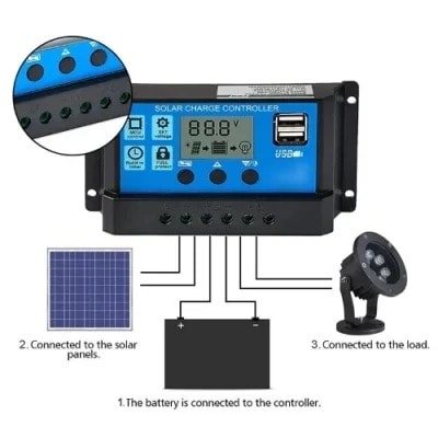 Adjustable Solar Charger Controller - 12v/24v 20a