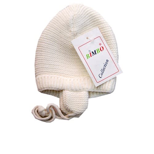 Baby Ribbed Beanie Wool Hat- Cream