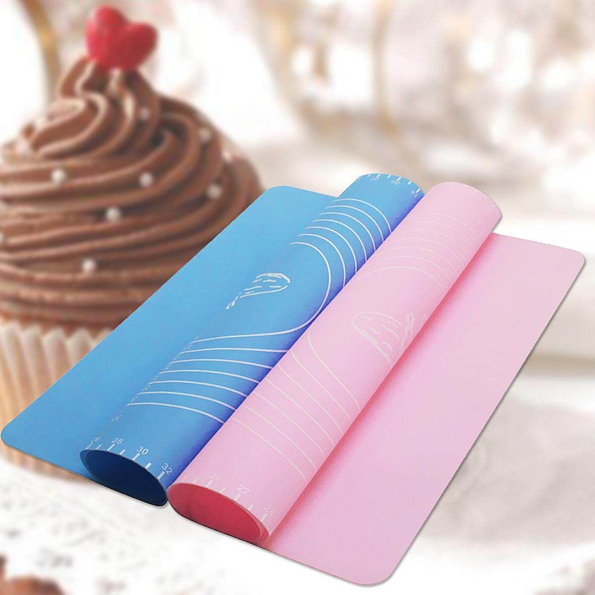 Silicone Rolling Cut Mat Clay Pastry Icing Dough Cake Tool # 26*29cm Blue 26 * 29cm