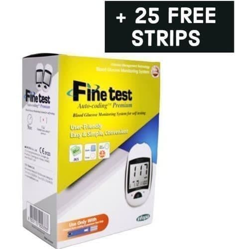 Fine Test Automatic Blood Glucose Monitor With 25 Test Strips