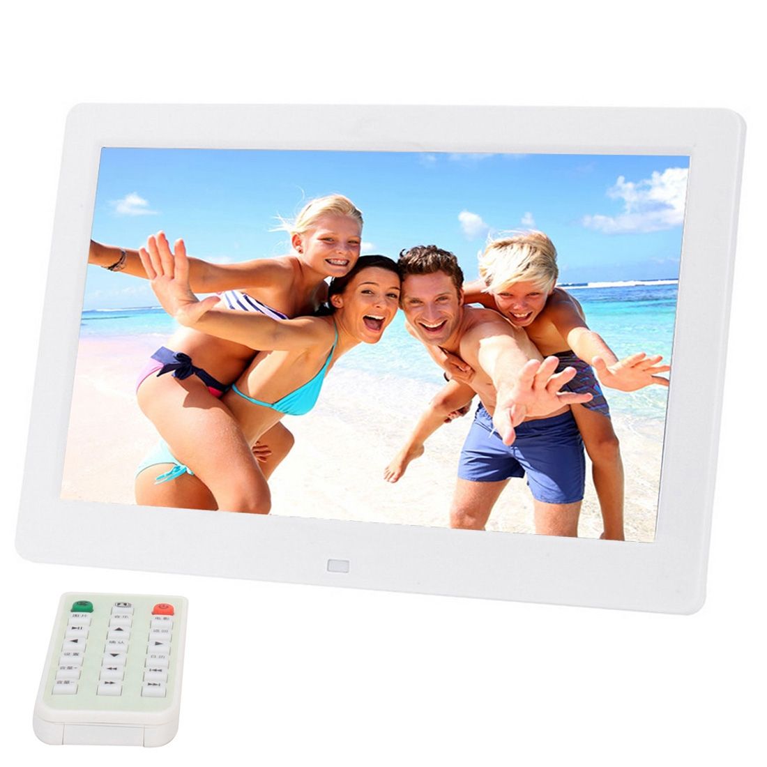 10.1 Inch HD Wide Screen Digital Photo Frame With Holder & Remote Control, Allwinner E200, Alarm Clock / MP3 / MP4 / Movie Player(White)