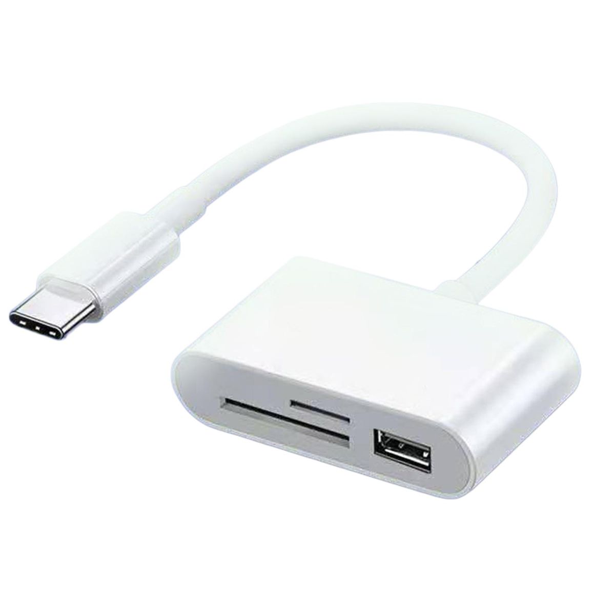 Card Reader 3-in-1 Multifunctional USB 2.0/Type-C U-White
