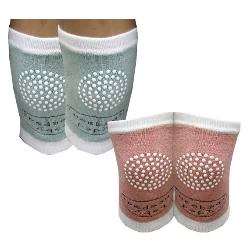 2 Pairs Of Baby Crawling Knee Pads - Green  Pink