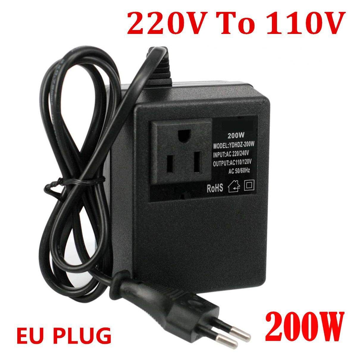 200W EU Plug Compact Voltage Converter Transformer 220V To 110V Step Down Travel