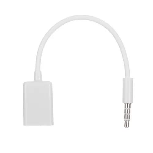 Male Aux Audio Plug Jack To Usb 2.0 Female Converter Cable Cord -3.5mm