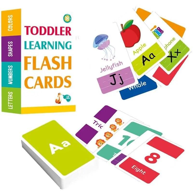 Alphabet Flash Cards  Letter Number Shape Color Early Education Baby Learning Cards  Preschool Toddler Flashcards Learning Toy