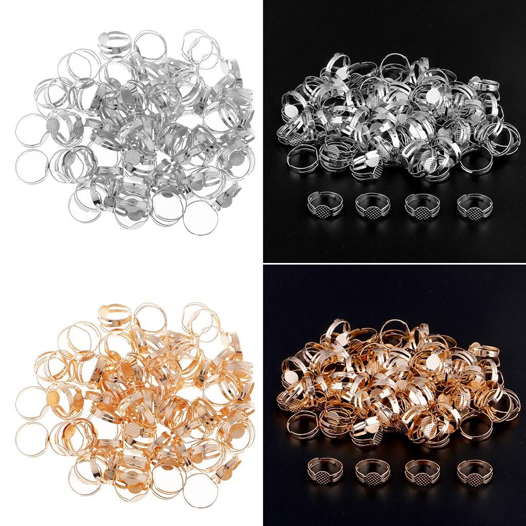 200 Pieces Adjustable Blank Cabochon Bezel Base