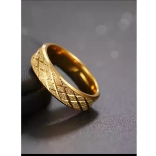 Men's Titanium Steel Gold Wedding Ring