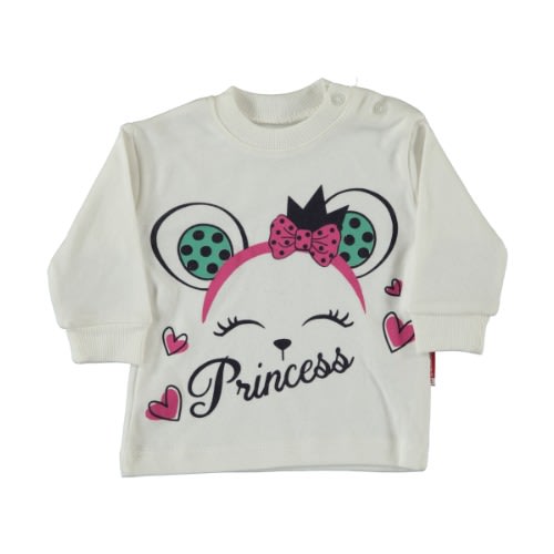 Baby Girl Sweatshirt - Princess - Cream