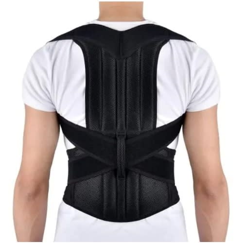 ABS Adjustable Posture Corrector Back Brace Support Belt - Black