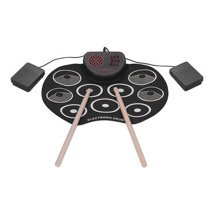 Portable Electronic Drum Set USB Roll Up Drum Pad Kit 9