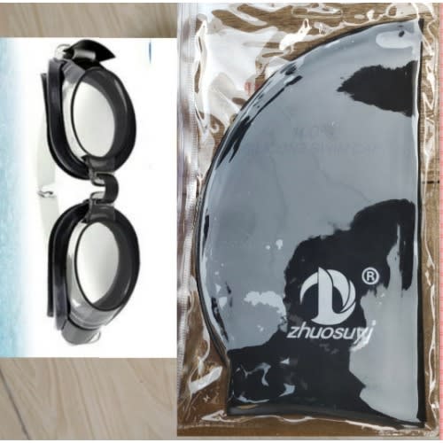 Black Swimming Glass And Cap