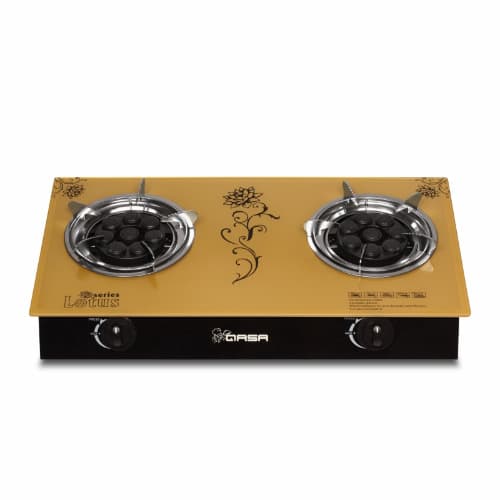 Table Top Gas Cooker - Double Burner - Glass