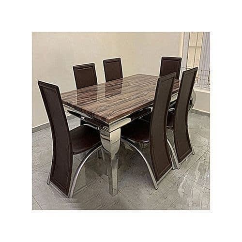 Marble Dinning Table With 6 Set Of Chairs