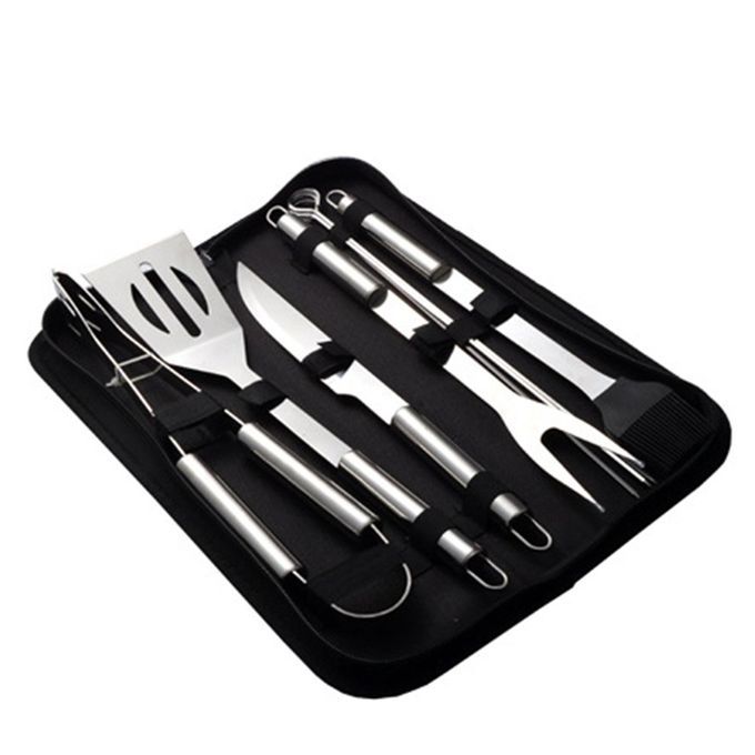 9p S/set BBQ Grill Stainless Steel Barbe Ue Tool Kit  Amping Outdoor  Ooking-silver