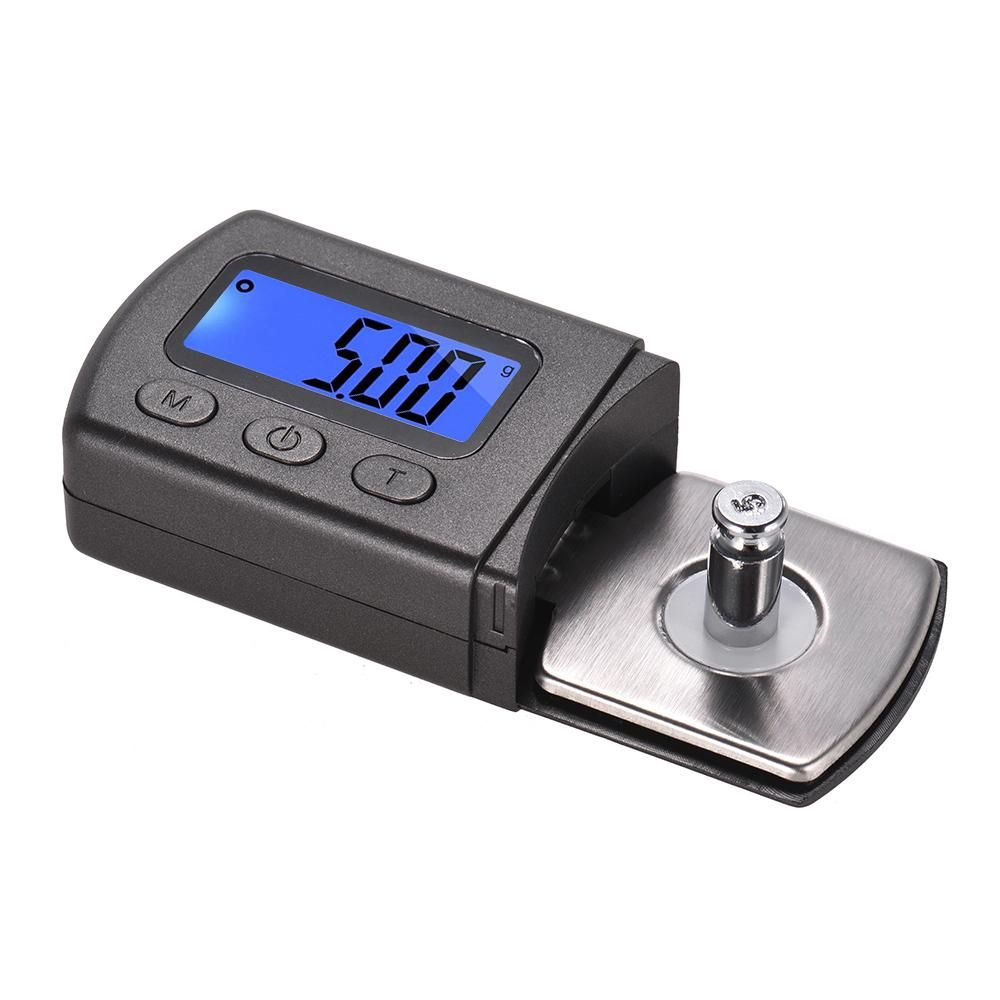 Mini Turntable Phono LP Stylus Force Scale Gauge &plusmn;0.01g Accuracy LCD Display with One 5g Weight Storage Bag